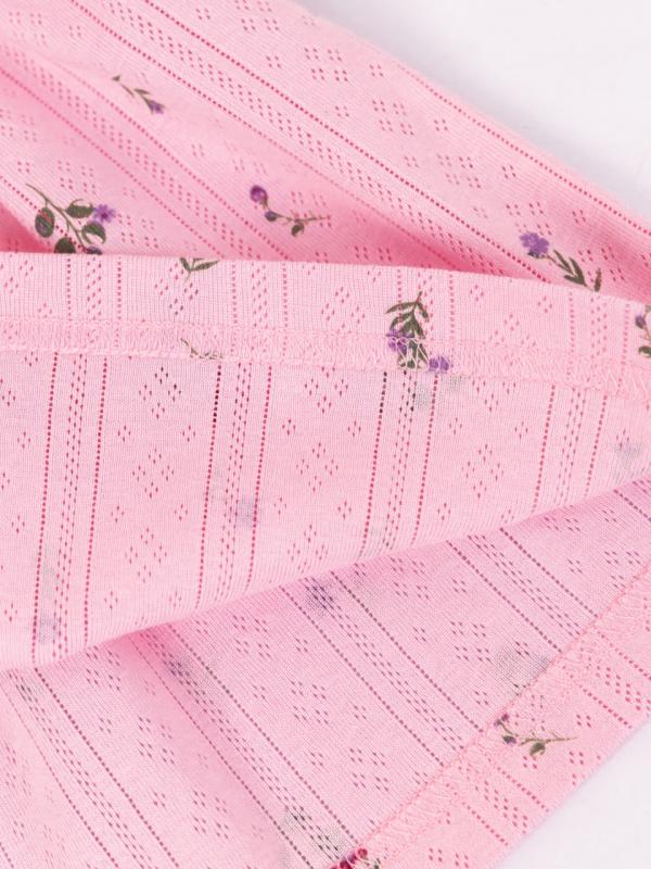 картинка Комплект для девочки Baby Boom КД551/2-Р Ажур риб Цветочки на розовом от магазина детских товаров ALiSa