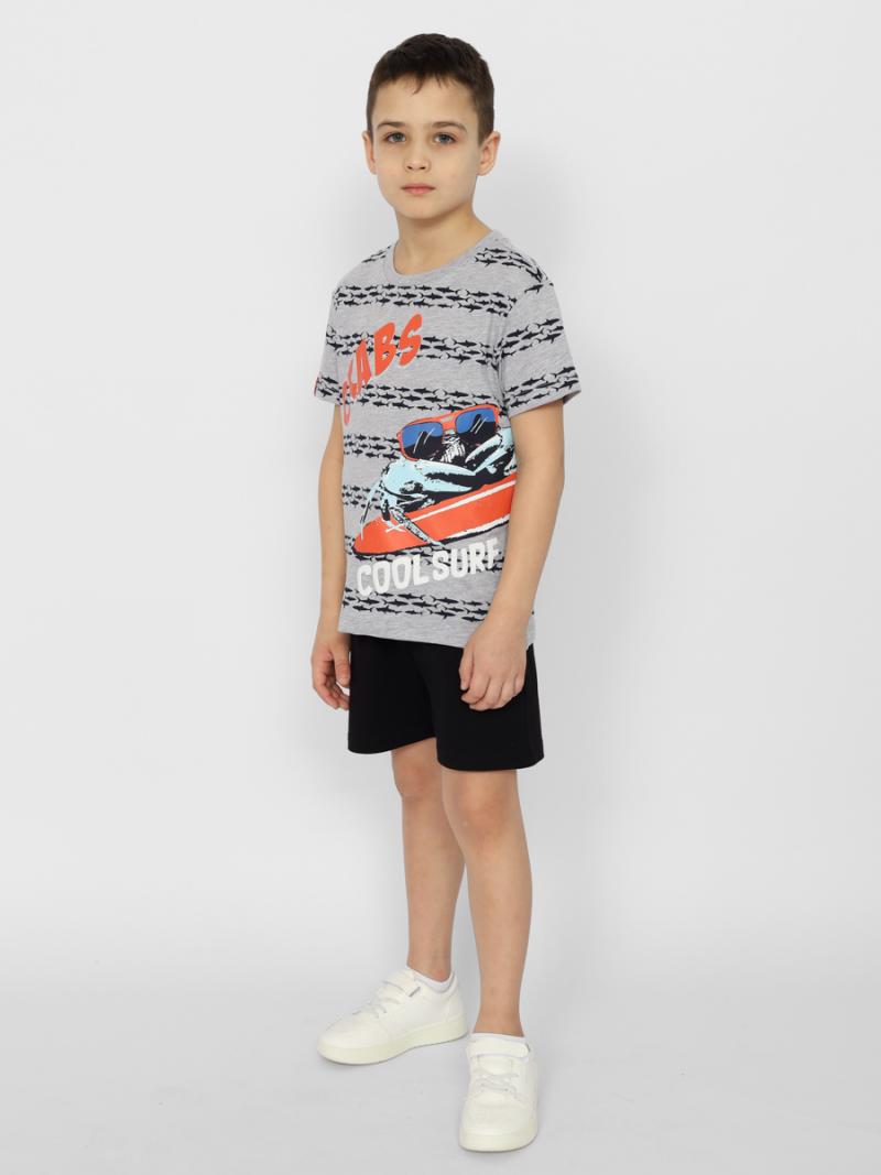 картинка Футболка для мальчика CSKB 63550-11-370 Светло-серый меланж от магазина детских товаров ALiSa