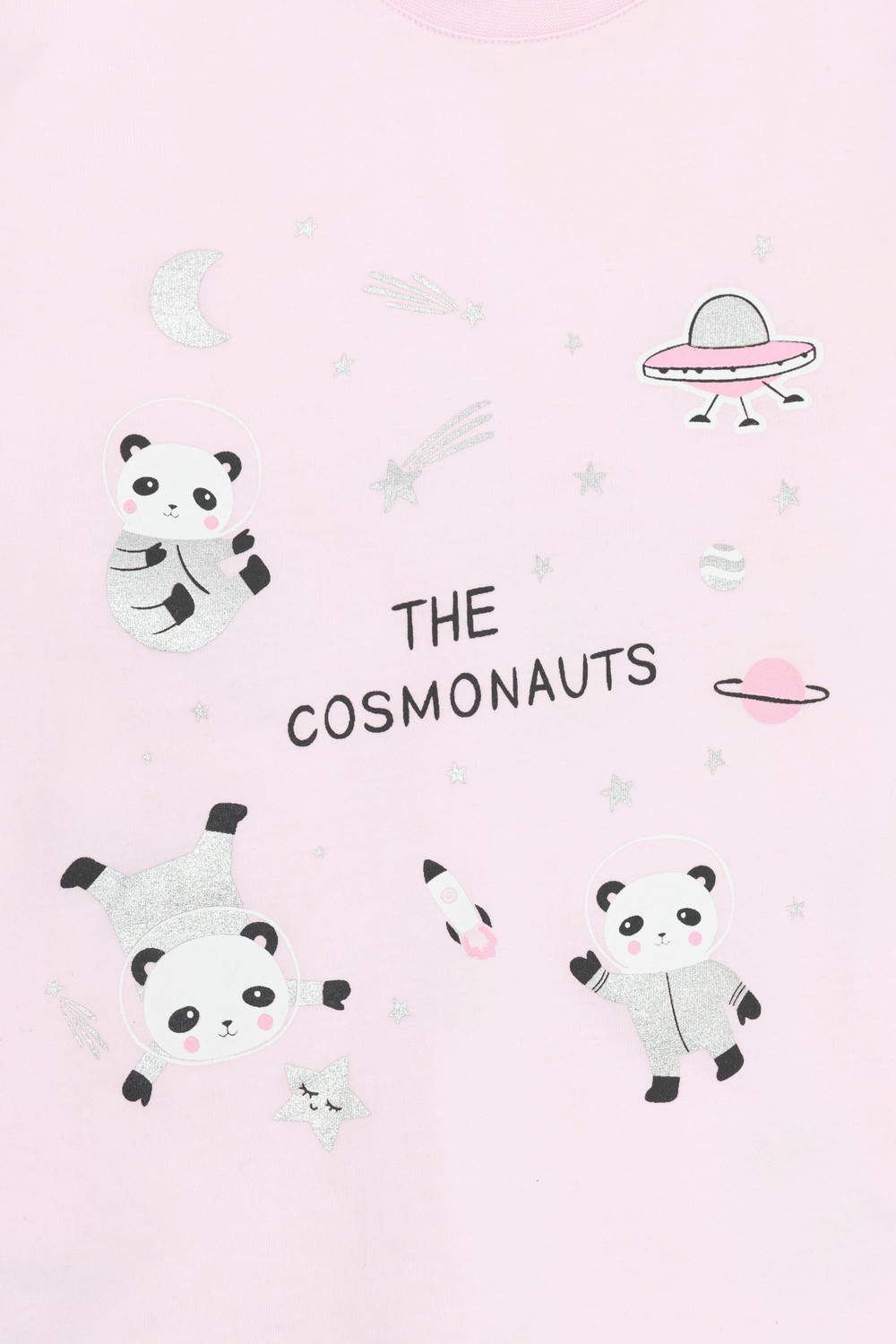 картинка Пижама для девочки Crockid К 1526 нежно-розовый + панды в космосе от магазина детских товаров ALiSa