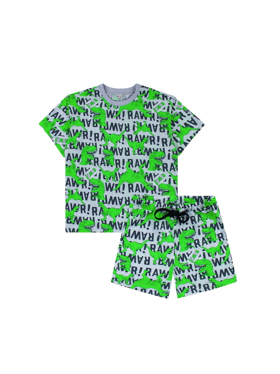 картинка Комплект для мальчика YLA 7020101501 Серый Динозавры от магазина детских товаров ALiSa