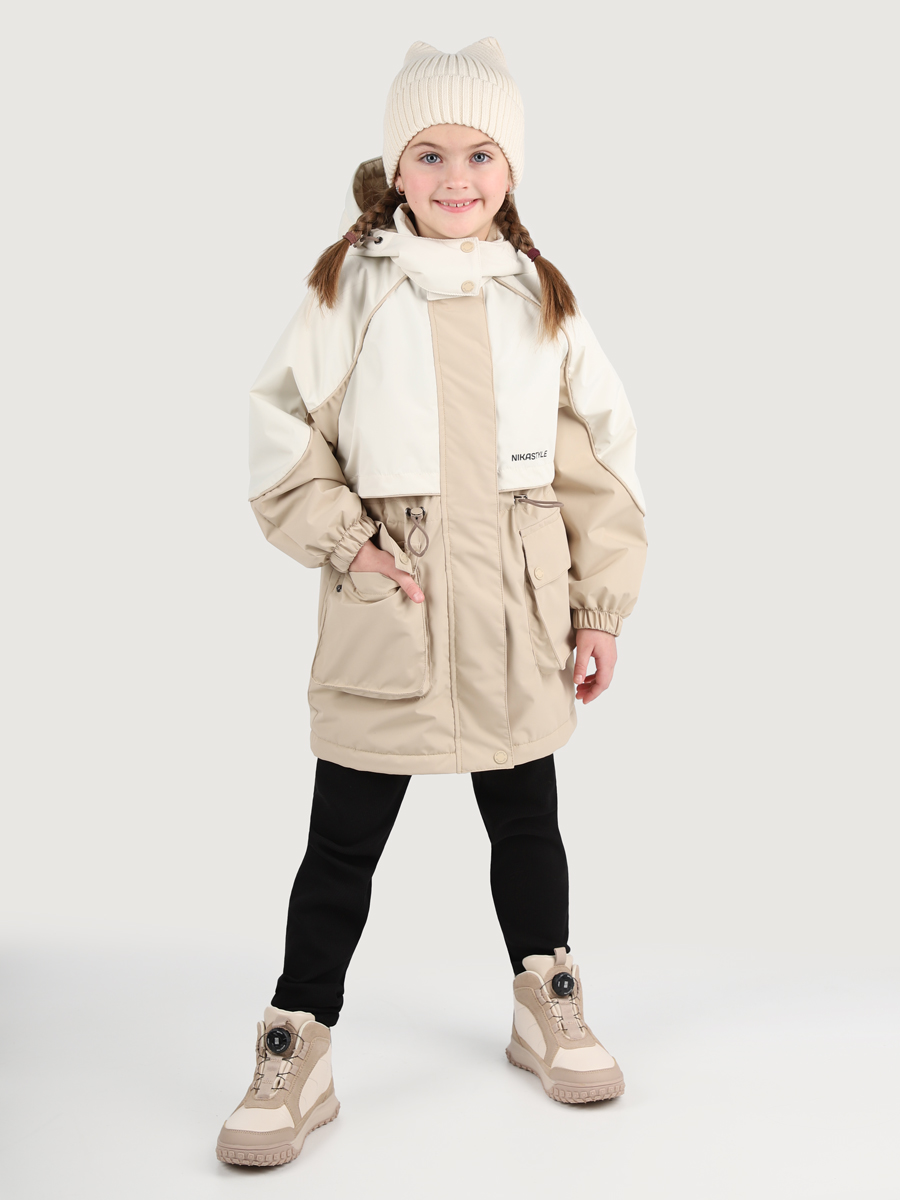картинка Парка утеплённая для девочки NIKASTYLE 5м3425 Кешью латте от магазина детских товаров ALiSa