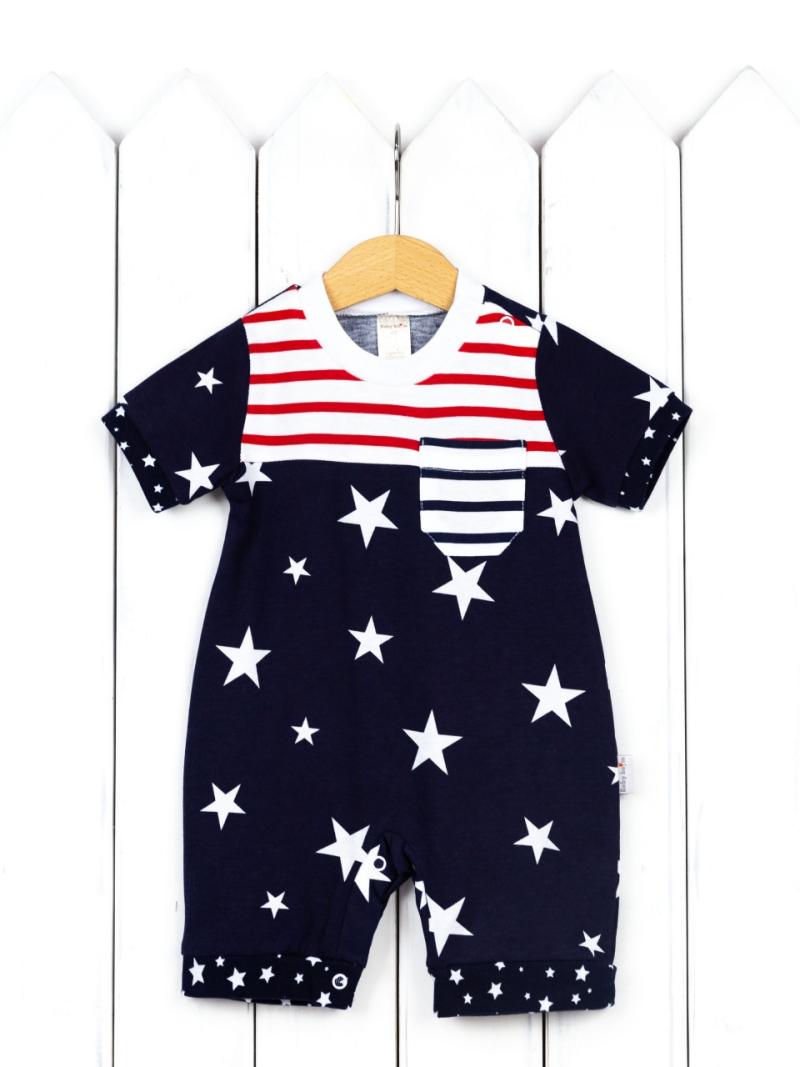 картинка Комбинезон для мальчика Baby Boom К120/1 Звезды красная полоса от магазина детских товаров ALiSa