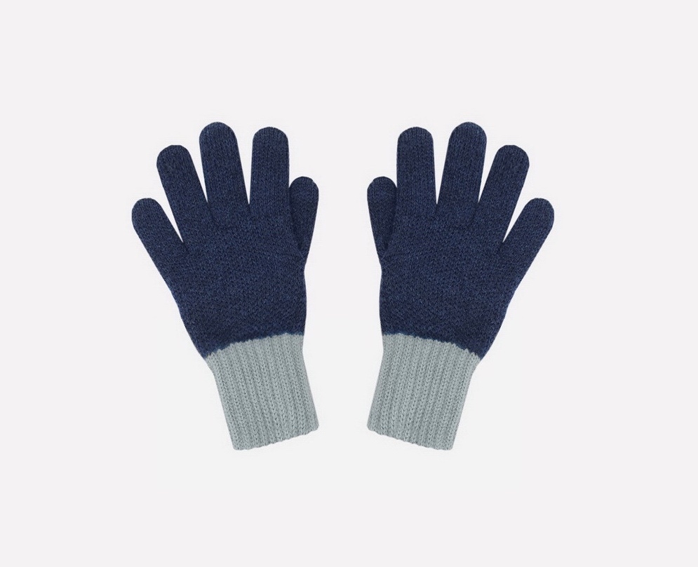 картинка Перчатки для мальчика Crockid К 109 темно-синий, светло-серый меланж от магазина детских товаров ALiSa