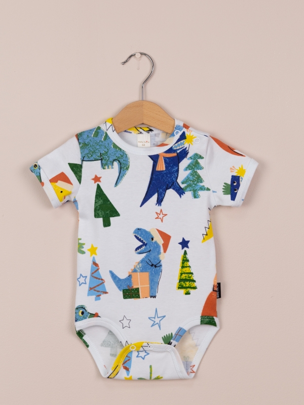 картинка Боди Baby Boom Б98/11-И Дино на белом от магазина детских товаров ALiSa