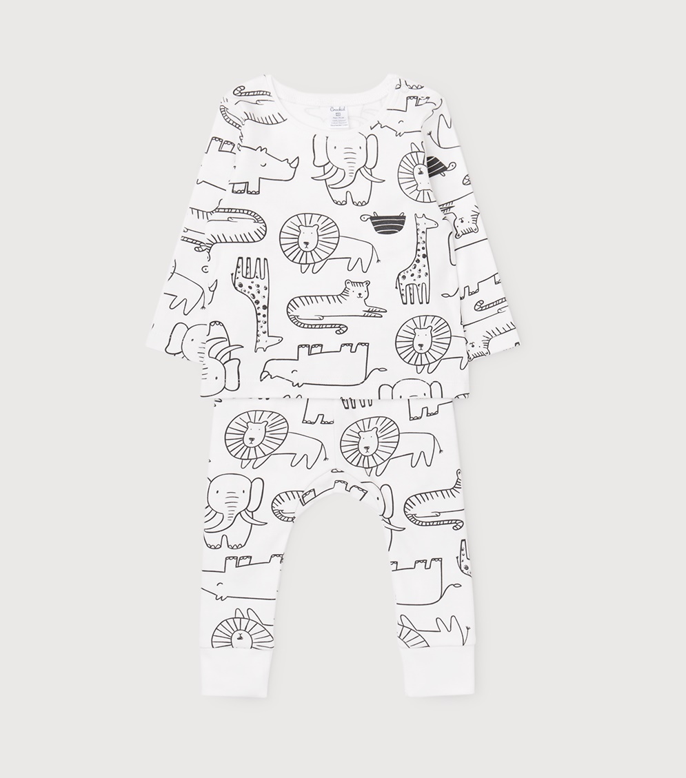 картинка Комплект для мальчика Crockid К 2639 черно-белое сафари на сахаре от магазина детских товаров ALiSa