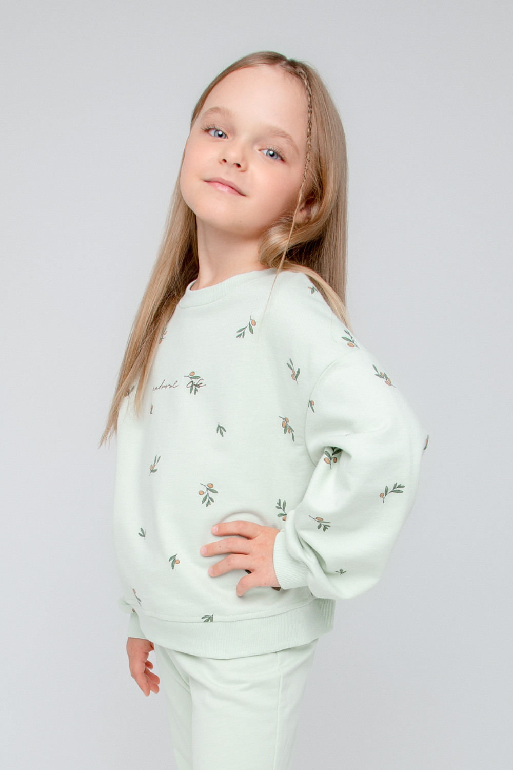 картинка Джемпер для девочки Crockid КР 302048 зеленая лилия, оливки к387 от магазина детских товаров ALiSa