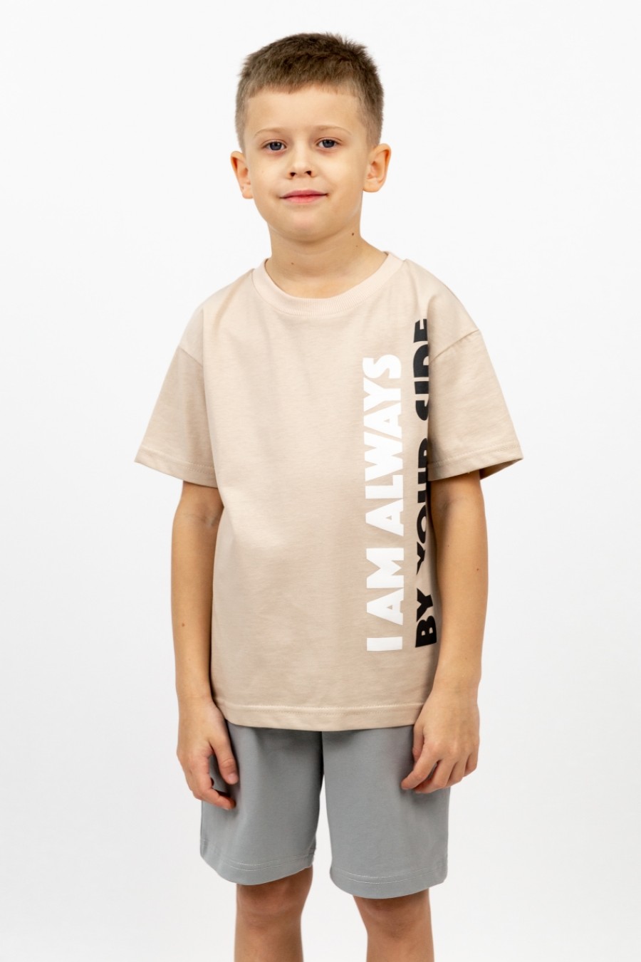 картинка Футболка для мальчика Baby Boom Ф155/1-К Бежевый Б119 от магазина детских товаров ALiSa