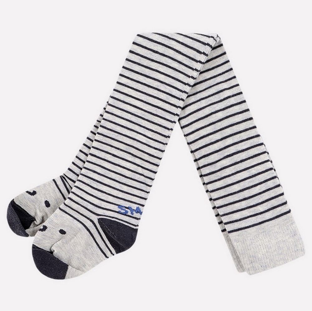 картинка Колготки детские Crockid К 9103 серо-голубой меланж полоска (улыбка) от магазина детских товаров ALiSa