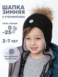 Шапка утепленная для мальчика NIKASTYLE 11з15524 Черный