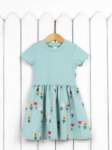 Платье для девочки Baby Boom С231/1-К Б106 Мята - цветы на мяте