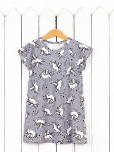 Сорочка для девочки Baby Boom С257/1-И Единороги на сером