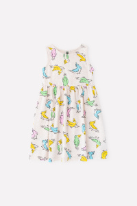 Платье для девочки Crockid КР 5589 светло-бежевый меланж, цветные какаду к333