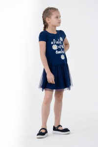 Платье для девочки Cherubino CSKG 63081-41-311 Темно-синий