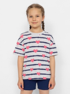 Футболка для девочки CWKG 63404-11 Светло-серый меланж