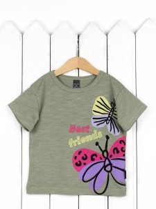 Футболка для девочки Baby Boom Ф114/1-К Резеда бабочки Б111