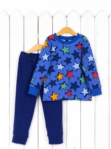 Пижама для мальчика Baby Boom КС14/6-И Звёзды на синем + темно-синий