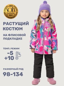 Комплект утеплённый для девочки NIKASTYLE 7м1425 Ягода черный