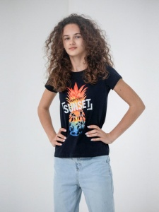 Футболка для девочки CSJG 63138-22-323 Черный