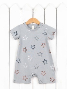 Комбинезон для мальчика Baby Boom К324/9-К Звёзды на светло-сером