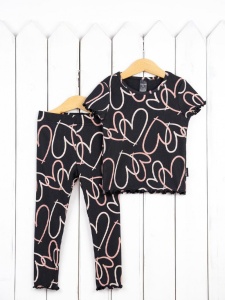 Комплект для девочки Baby Boom КД456/15-К Сердца на графите