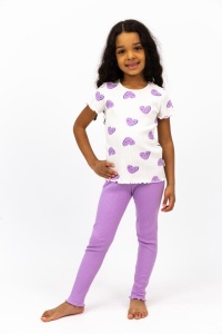 Комплект для девочки Baby Boom КД456/21-К  Сердца лиловые на молоке