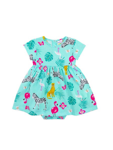 Платье боди для девочки Youlala 1035100512 Зеленый фламинго