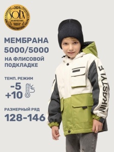 Куртка утеплённая для мальчика NIKASTYLE 4м4525 Кешью лайм