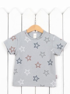 Футболка для мальчика Baby Boom Ф88/21-К Звёзды на светло-сером