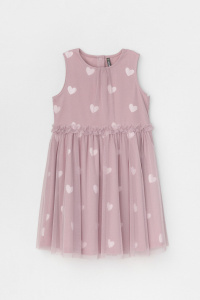 Платье для девочки Crockid КР 5734 розово-сиреневый, сердечки к449