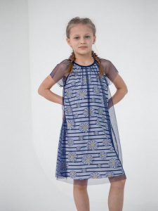Платье для девочки Cherubino CSKG 63082-41-311 Темно-синий