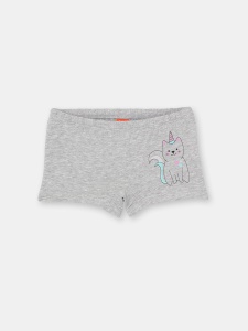 Трусы-шорты для девочки CWKG 10110-11 Светло-серый меланж