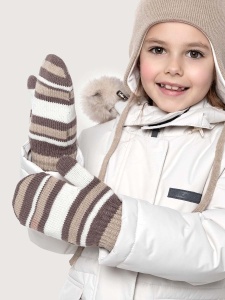 Варежки детские NIKASTYLE 14з17025 Кофе молоко