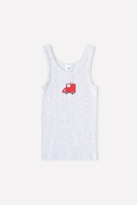 Майка для мальчика Crockid К 1168 светло-серый меланж (автопарк)