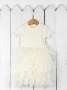 Платье для девочки Baby Boom BB С232/1-К Сетка стрейч молоко