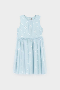 Платье для девочки Crockid КР 5734 голубой, ромашковое поле к367