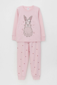 Пижама для девочки Crockid К 1541 холодный розовый, милые сердечки