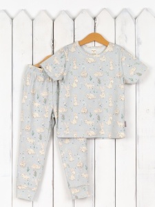 Пижама для девочки Baby Boom КС20/1-И Зайцы на сером
