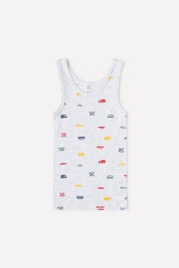 Майка для мальчика Crockid К 1165 автопарк на меланже