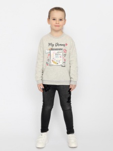 Джемпер для девочки CWKG 63304-11-336 Светло-серый меланж
