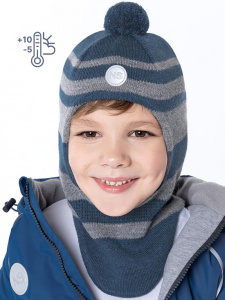 Шлем демисезонный для мальчика NIKASTYLE 10м10124 джинс серый