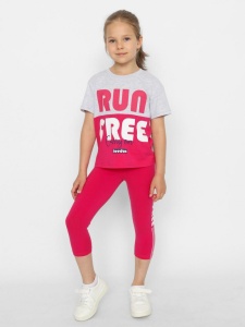 Комплект для девочки CWKG 90152-11 Светло-серый меланж