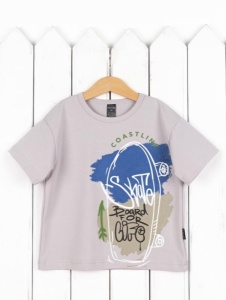 Футболка для мальчика Baby Boom Ф154/7-К Светло-серый Б120