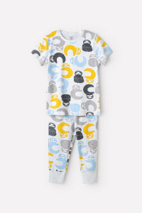 Пижама для мальчика Crockid К 1574 малыши ленивцы на меланже