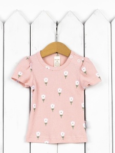 Футболка для девочки Baby Boom Ф119/1-К Белые тюльпаны