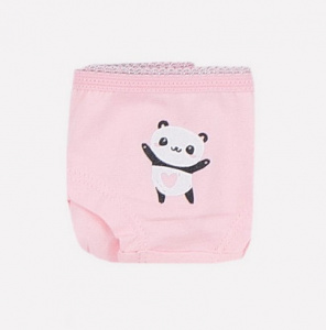 Трусы для девочки Crockid К 1964-3 пыльно-розовый, белый, панды (панды)