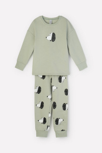 Пижама детская Crockid К 1567 темно-оливкоый, собачки