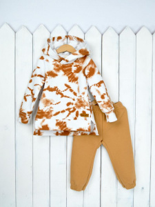 Комплект для девочки Baby Boom КД372/2-Ф Тай дай, коричневый