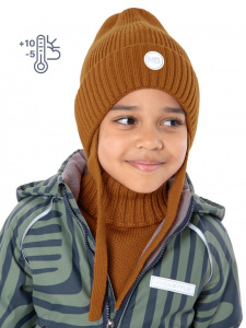Комплект шапка манишка для мальчика NIKASTYLE 12м10724 кэмел
