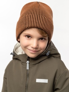 Шапка для мальчика NIKASTYLE 11м11125 Кэмел черный