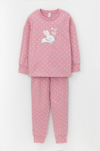 Пижама для девочки Crockid К 1581 розовый зефир, сердечки